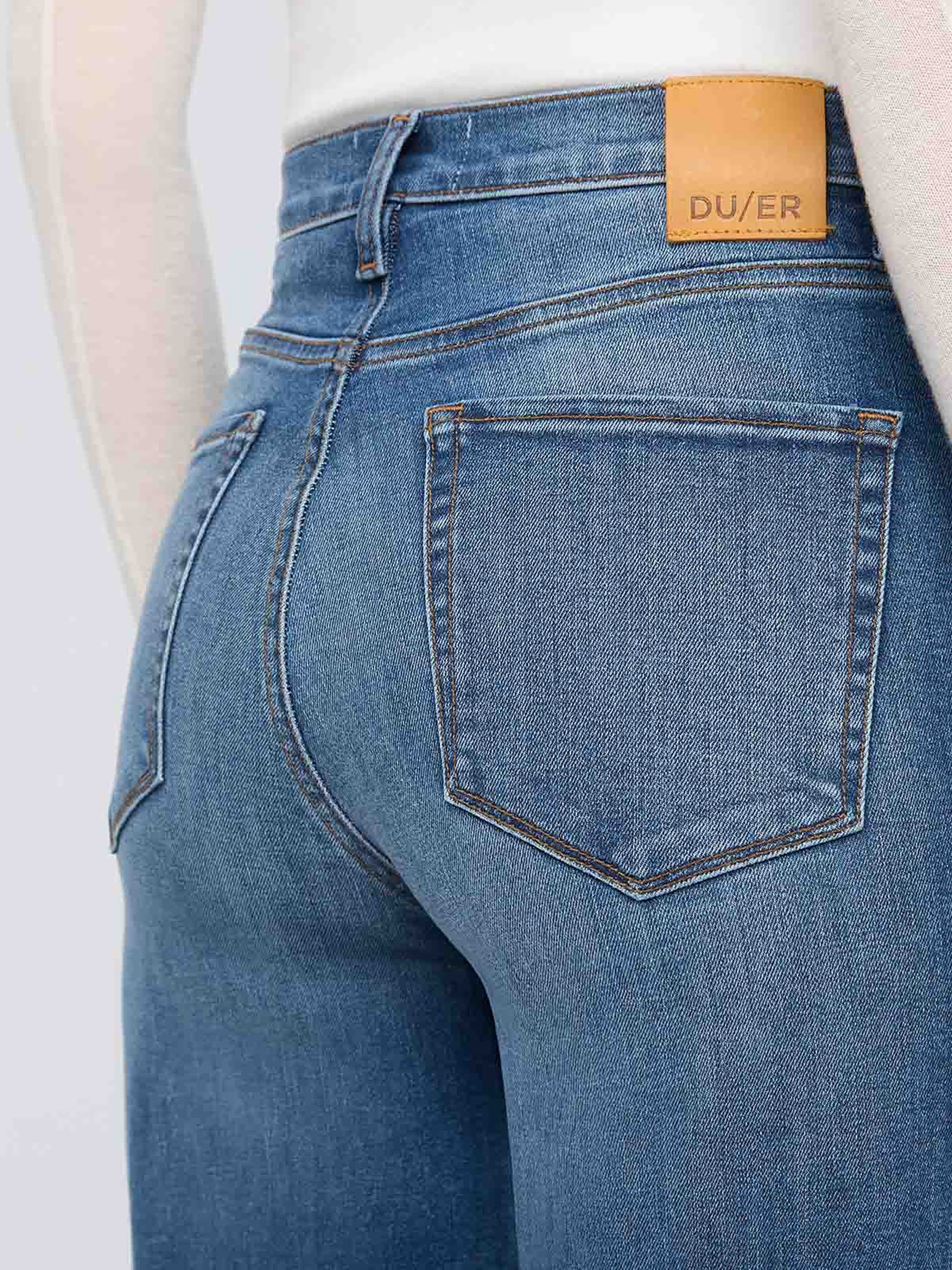 Duer Womens Performance Denim + High Rise Straight Pants - Image 6