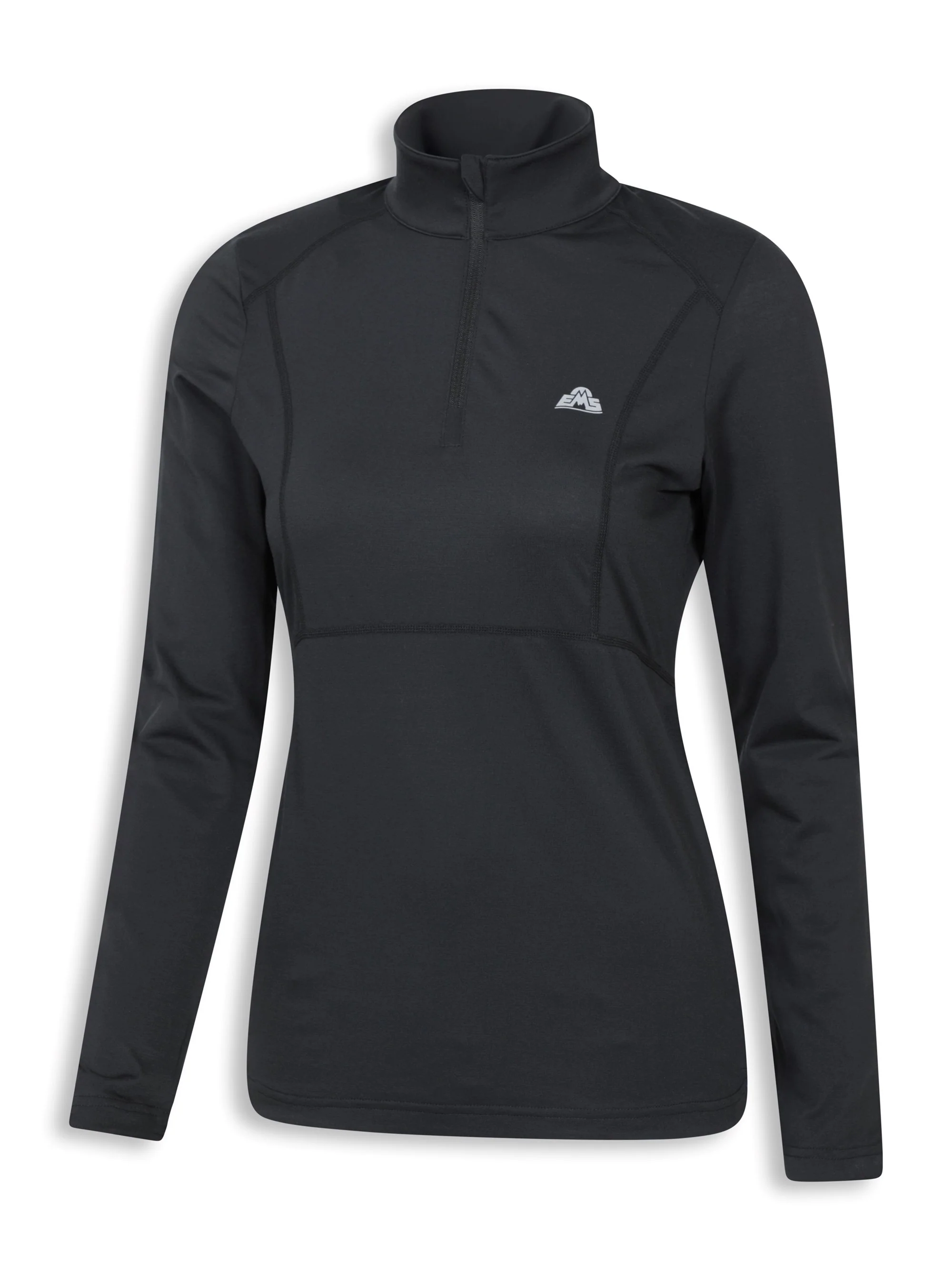EMS Womens Zip Neck Long Sleeve Active Tee - Image 2