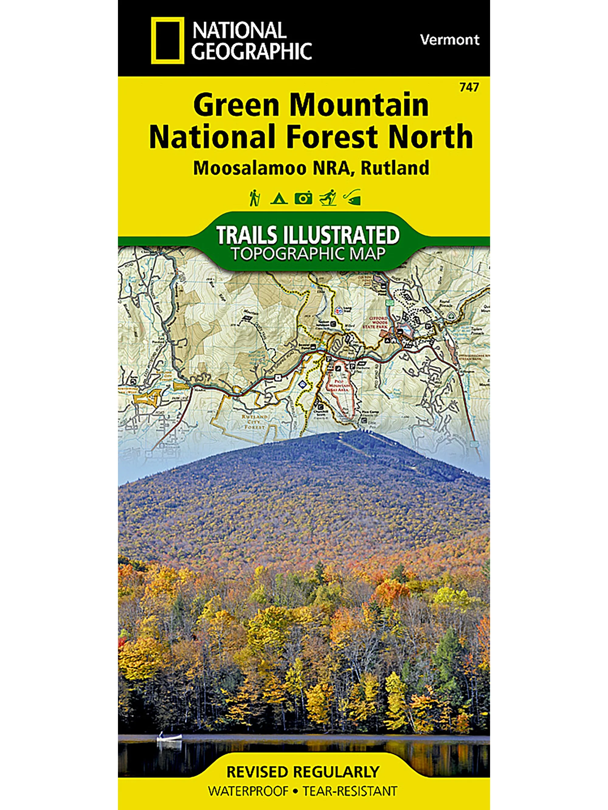 National Geographic Green Mountain National Forest North Map [Moosalamoo National Recreation Area, Rutland]