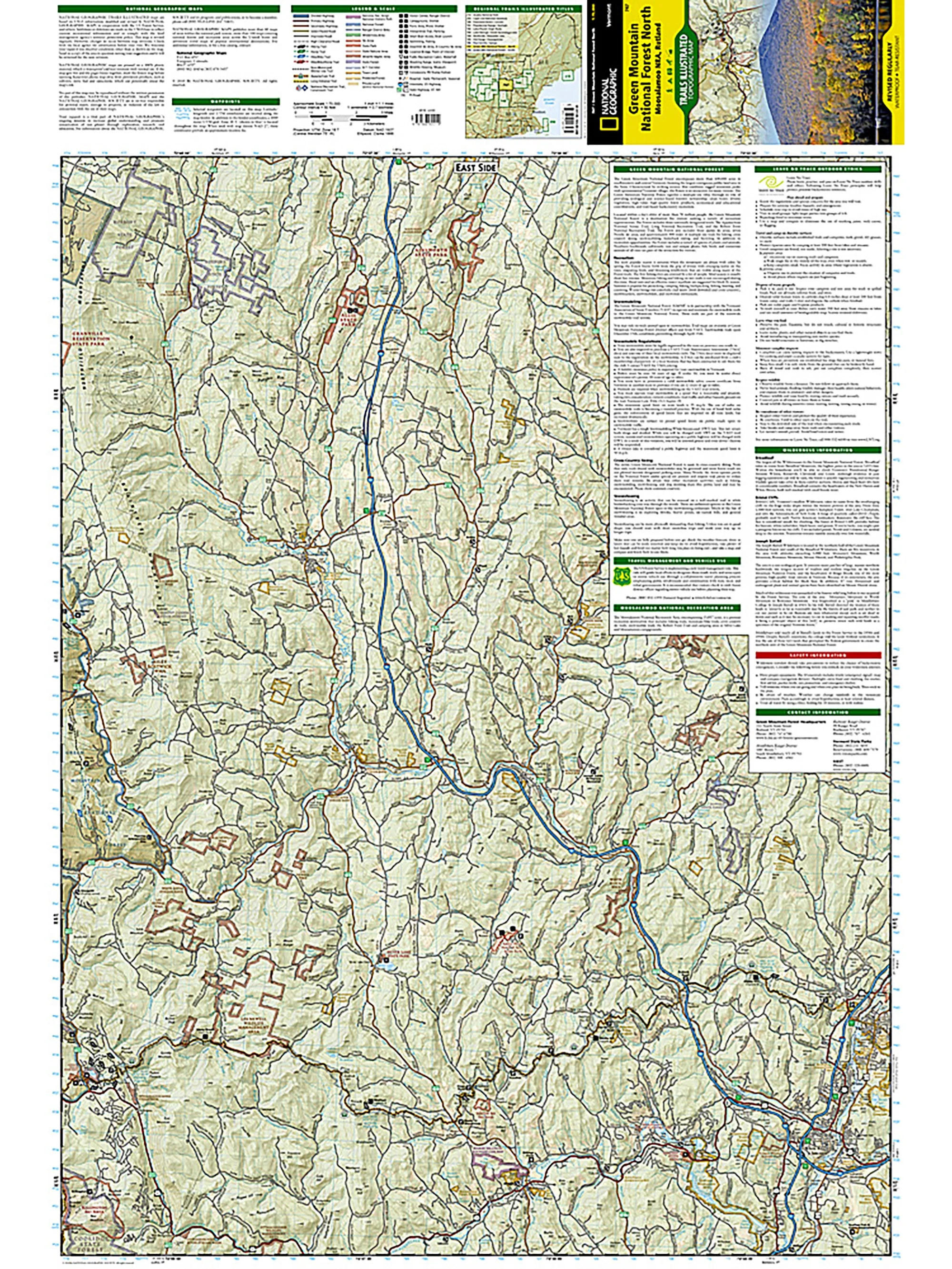 National Geographic Green Mountain National Forest North Map [Moosalamoo National Recreation Area, Rutland] - Image 2