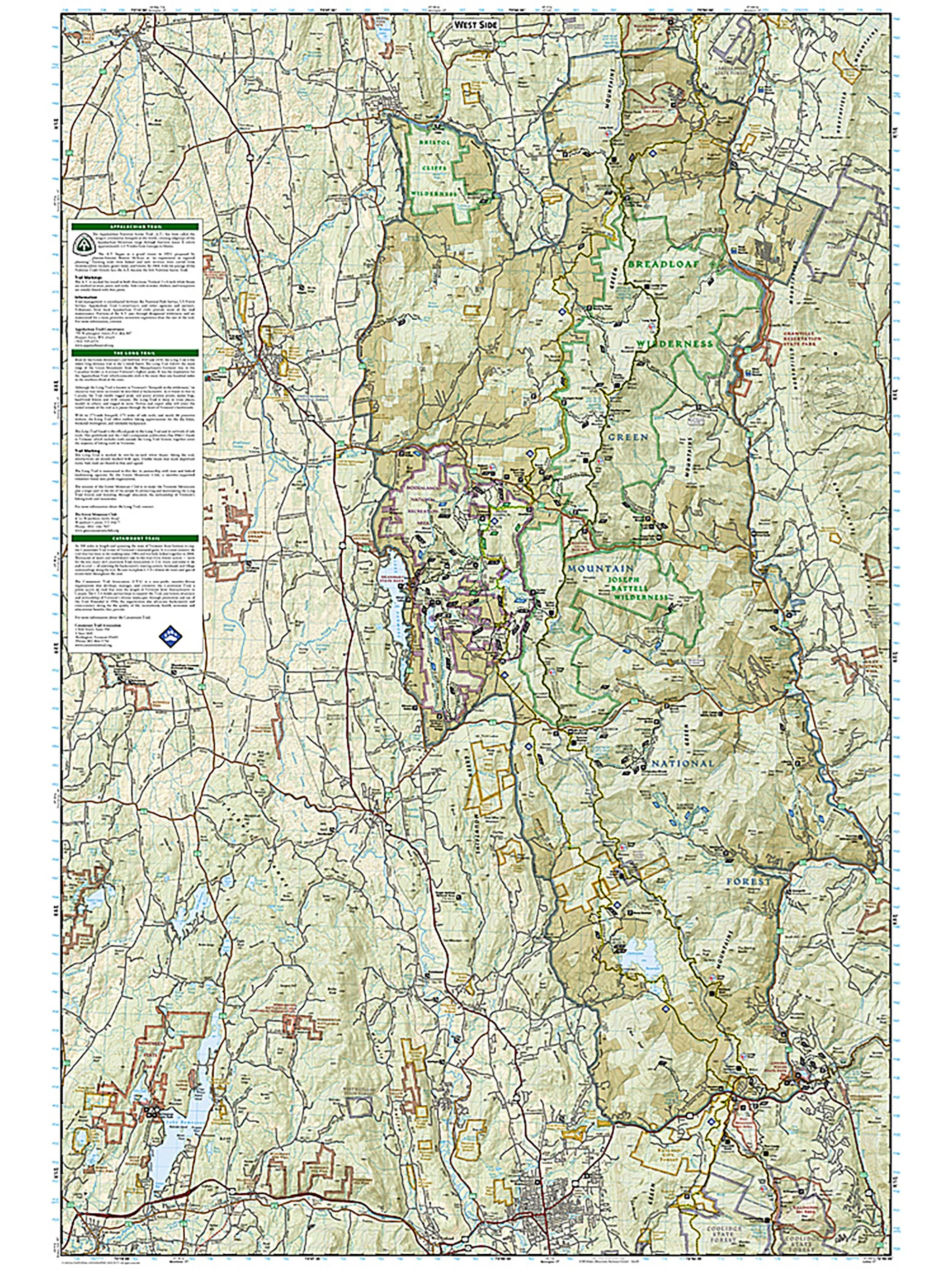 National Geographic Green Mountain National Forest North Map [Moosalamoo National Recreation Area, Rutland] - Image 3