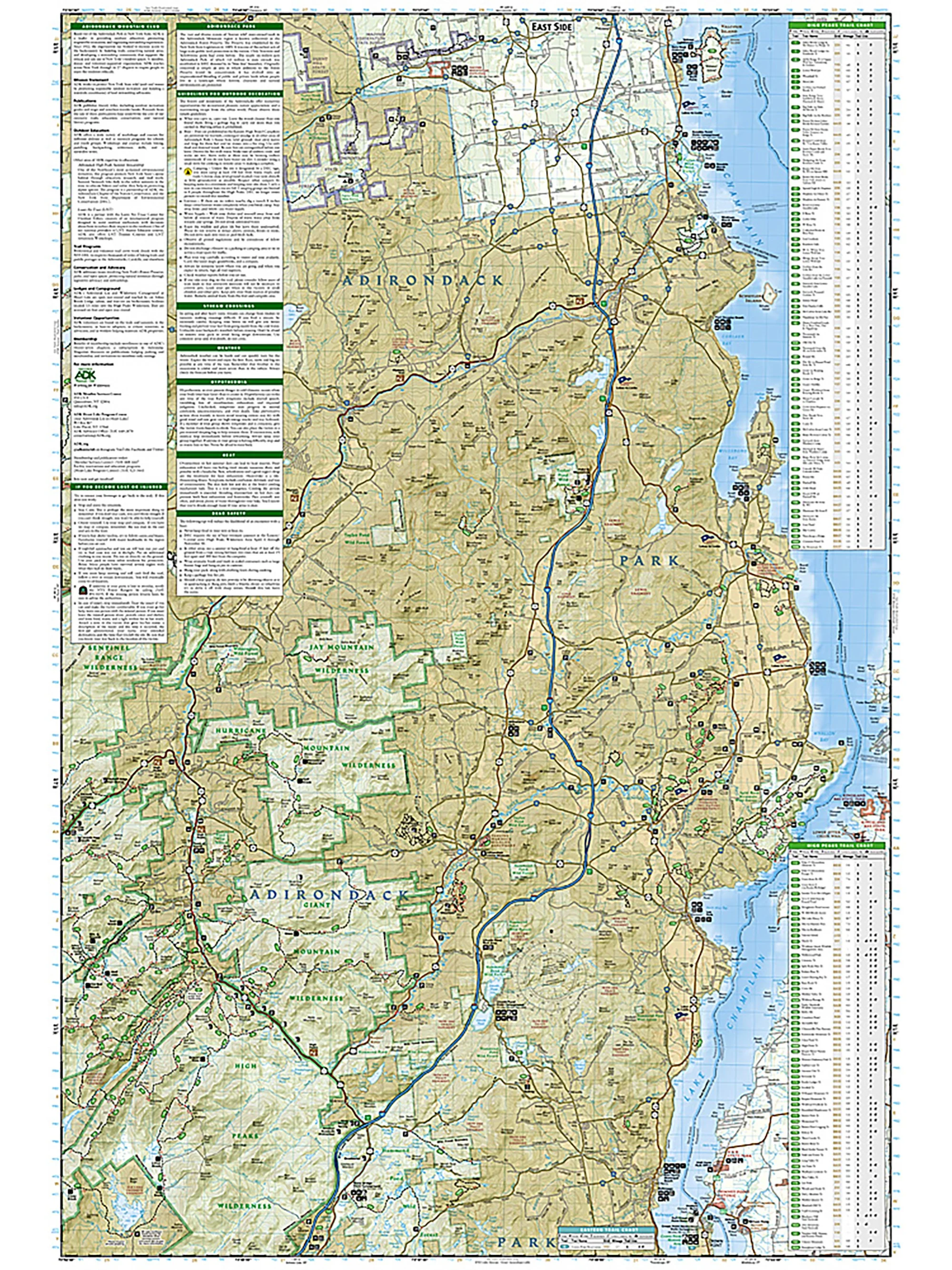 National Geographic Lake Placid, High Peaks: Adirondack Park Map - Image 3