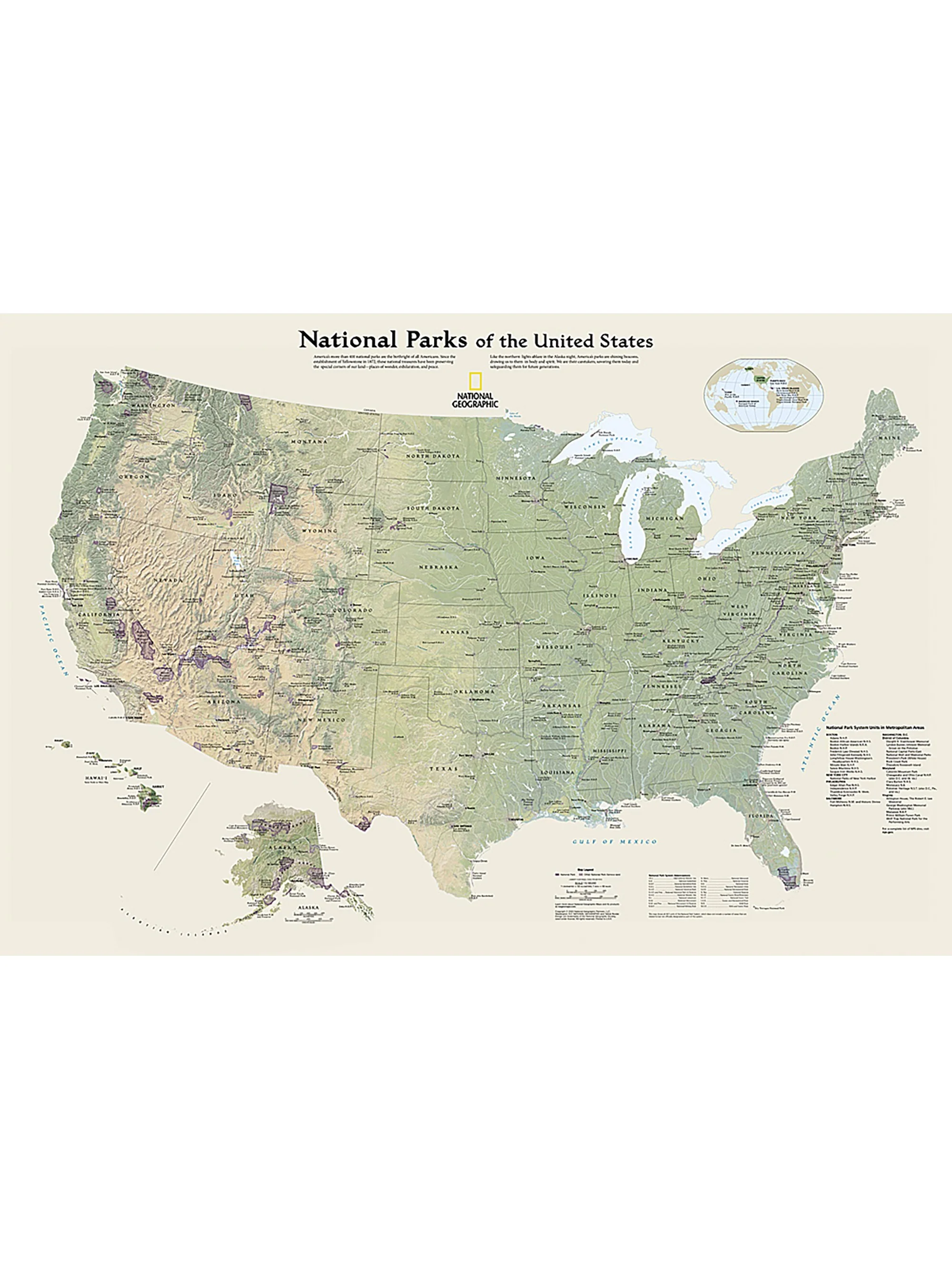 National Geographic National Parks of the United States Map - Image 3