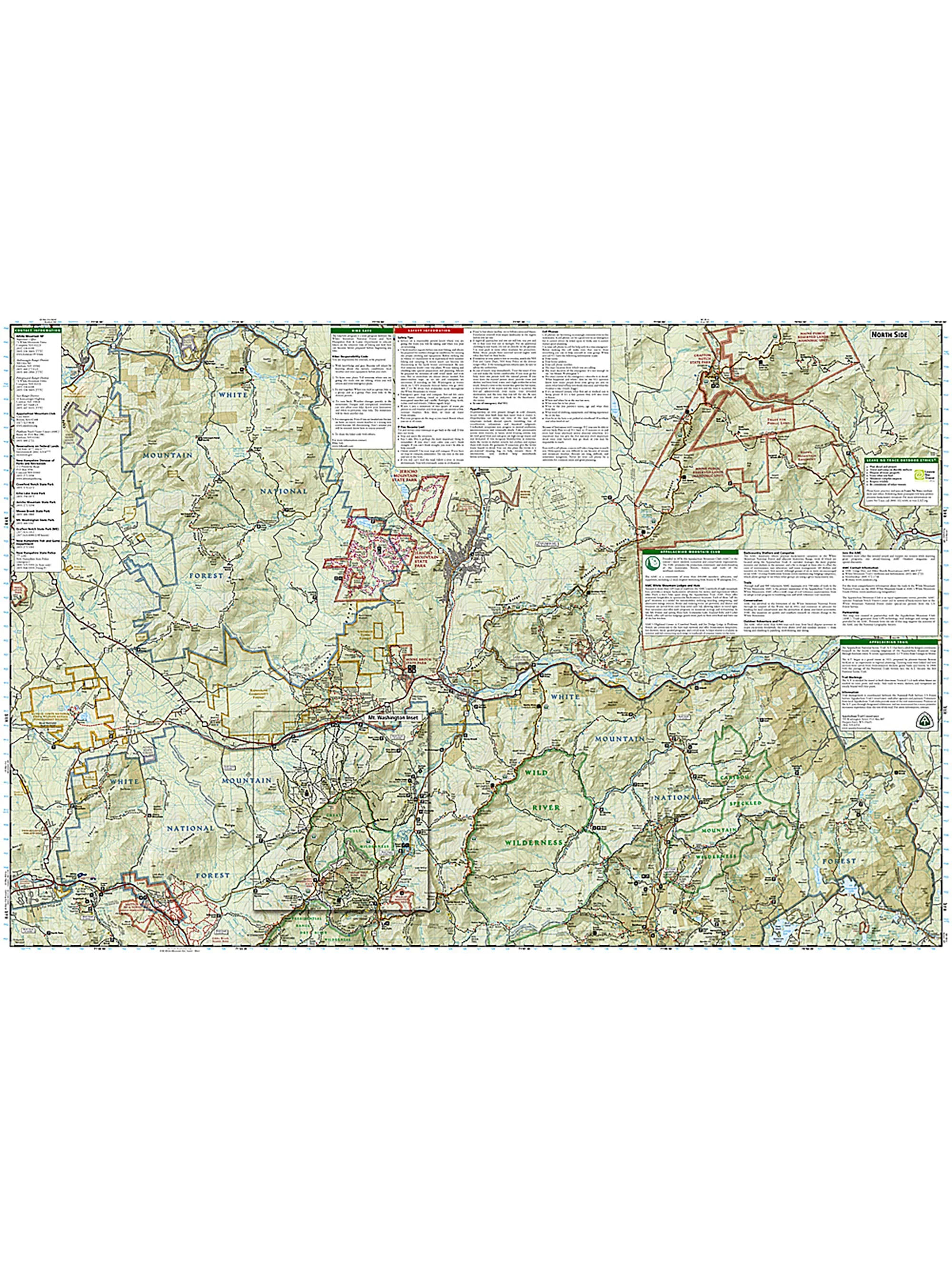 National Geographic White Mountain National Forest East Map [Presidential Range, Gorham] - Image 2
