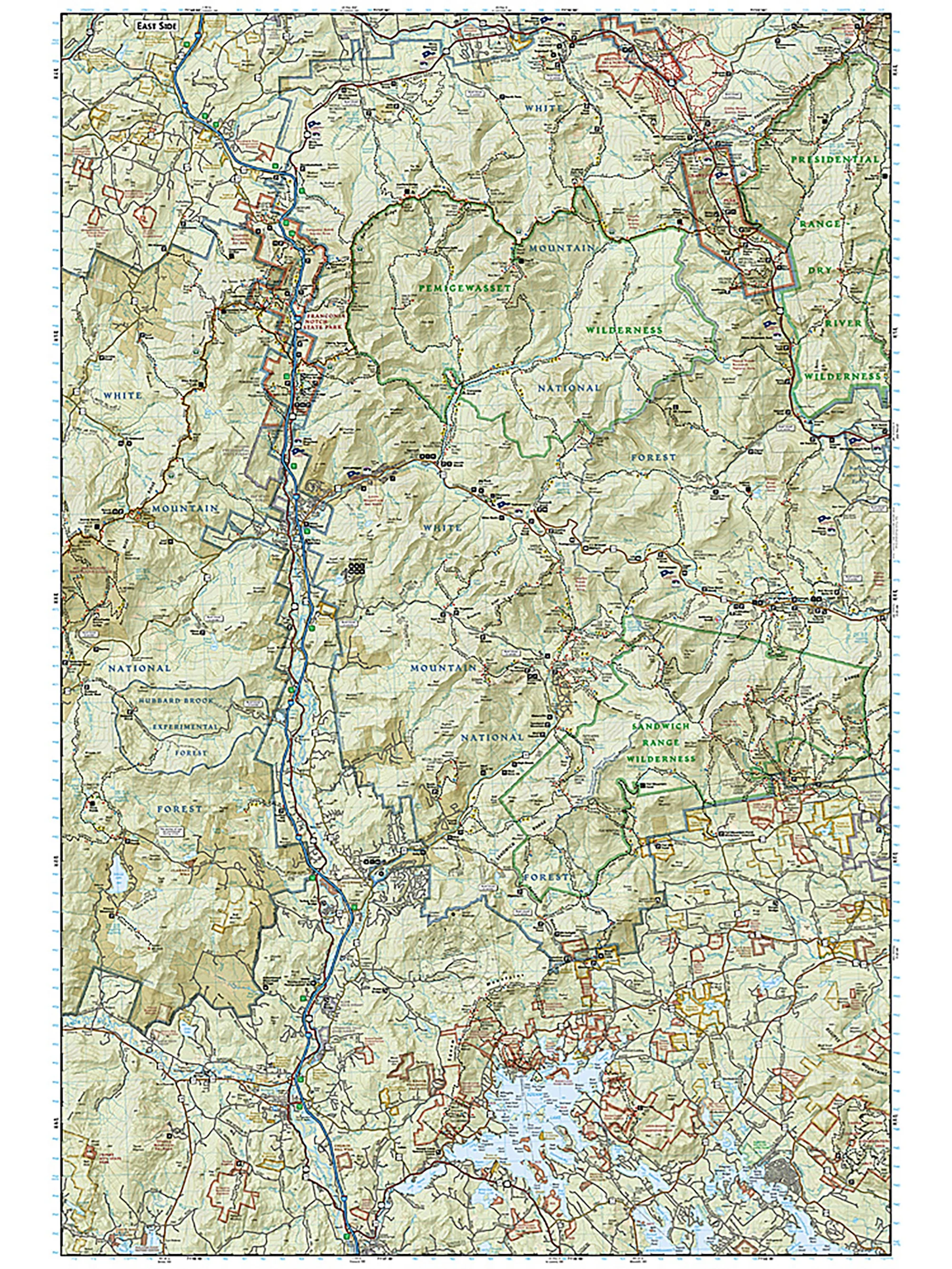 National Geographic White Mountain National Forest West Map [Franconia Notch, Lincoln] - Image 3