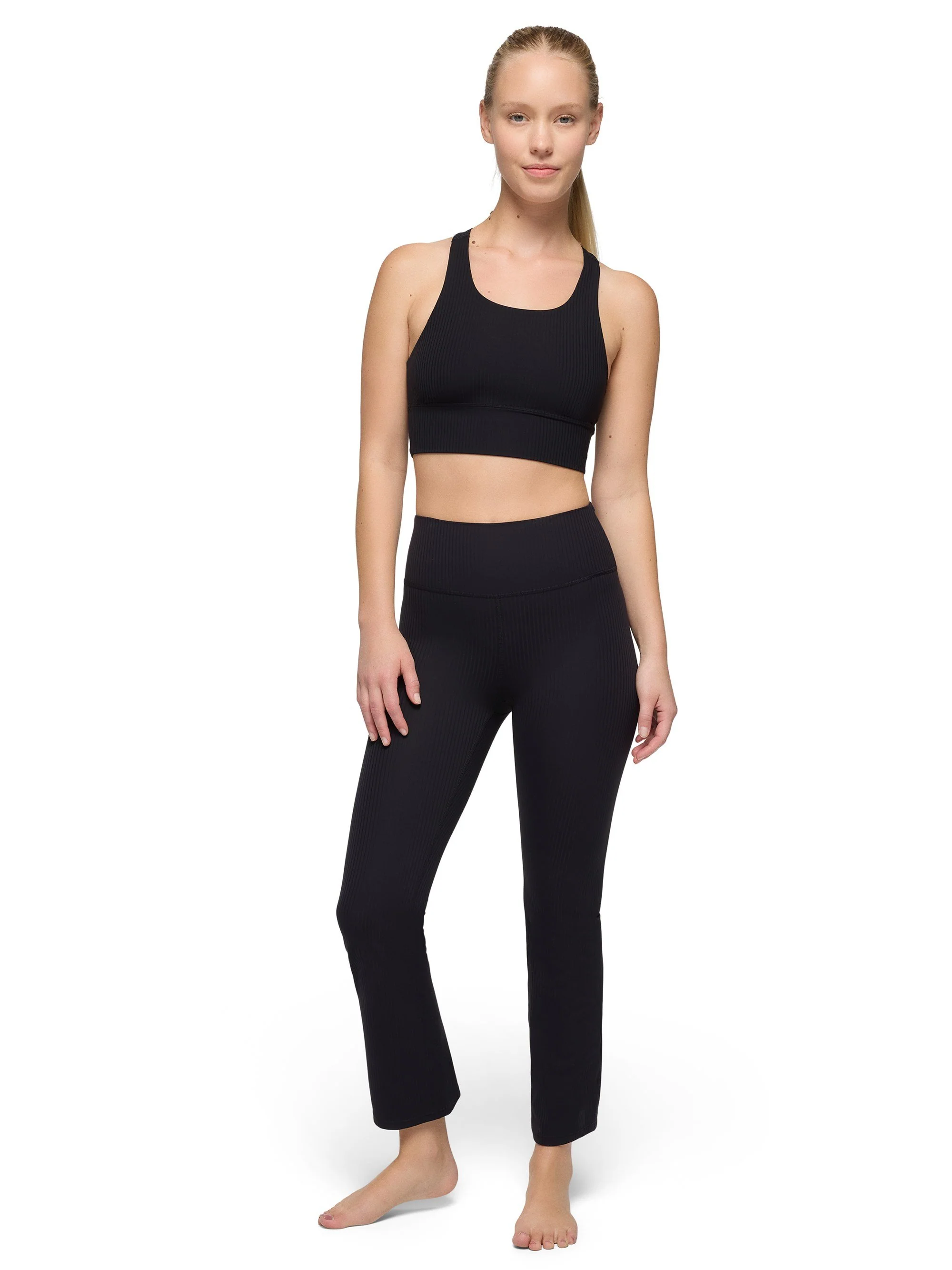 prAna Womens  Luxara Rib Flare Crop Leggings - Image 5