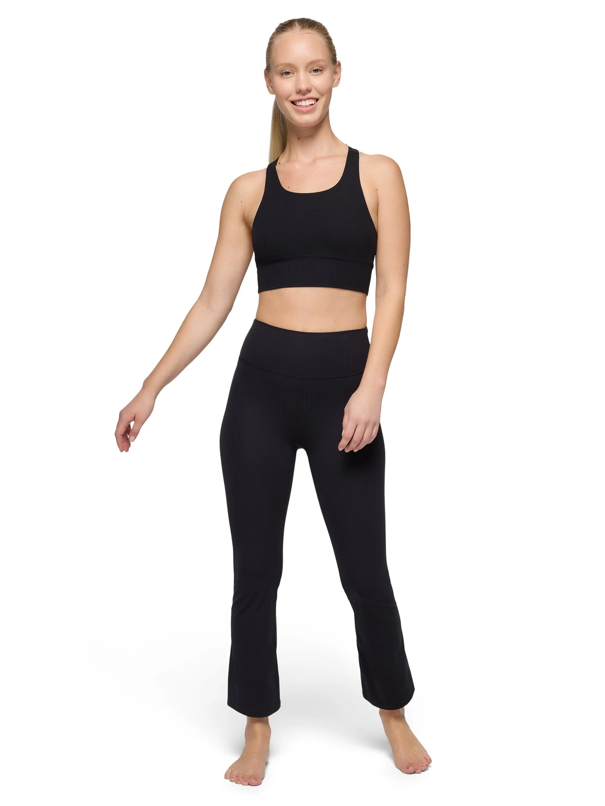 prAna Womens  Luxara Rib Flare Crop Leggings - Image 7