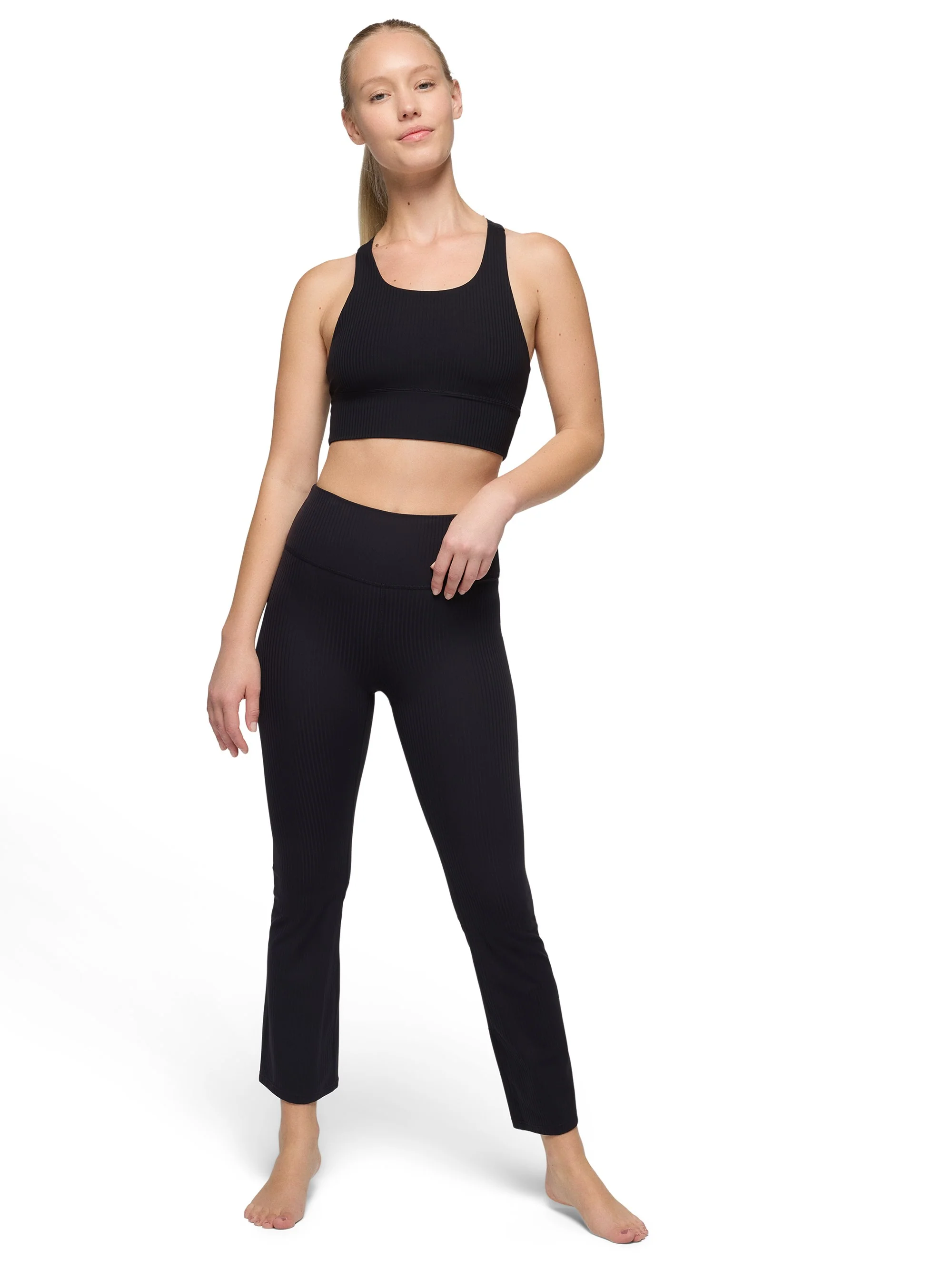 prAna Womens  Luxara Rib Flare Crop Leggings - Image 8
