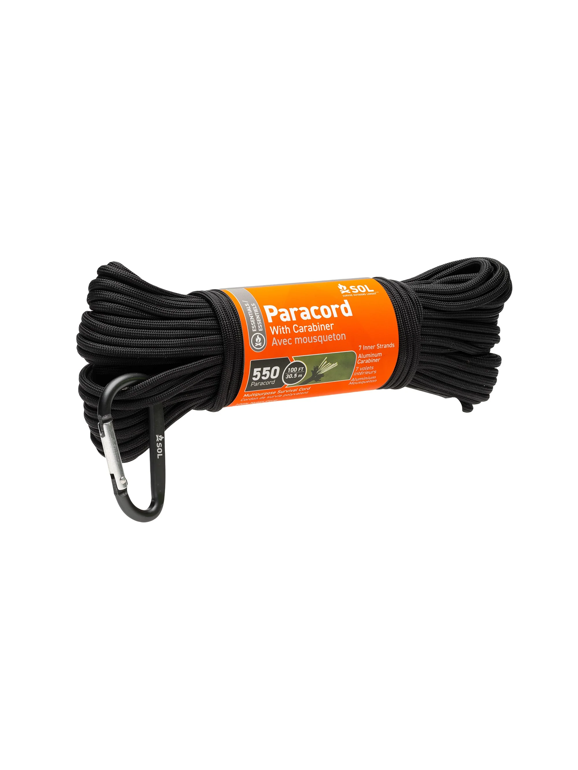 SOL 550 Paracord 100ft with Carabiner - Image 3